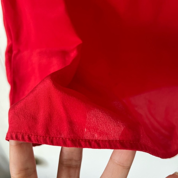 Pinko Red Silk Blouse with Flutter sleeves - Picture 3 of 13